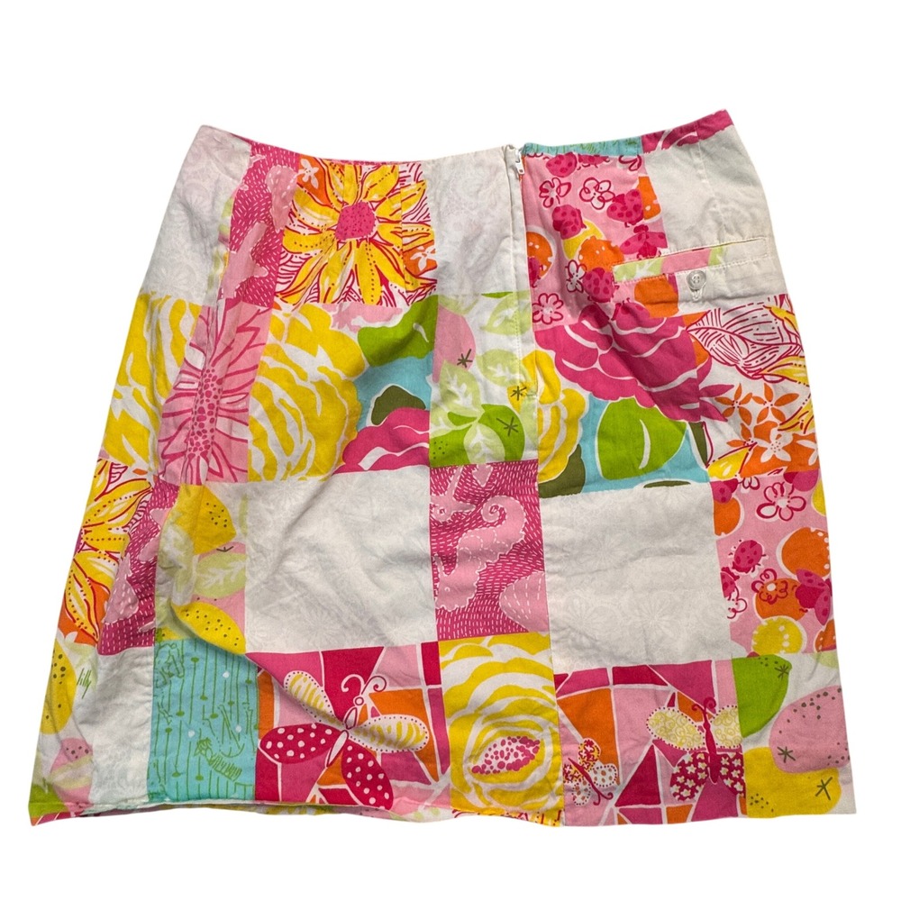 Lilly Pulitzer Patchwork Floral A-Line Mini Skirt Women‎ Size 8 Cotton Blend